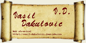 Vasil Dakulović vizit kartica